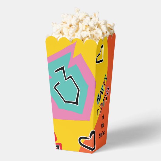 Gelukkige Chanoeka Kleurrijke Dansende Dreidels Bedankdoosjes (Popped)