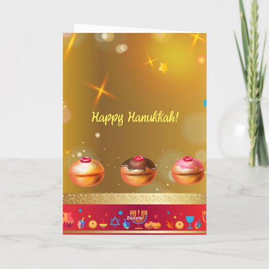Gelukkige Chanoeka Lichten Joodse Vakantie Goud Kaart (Achterkant)