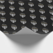 Gelukkige Chanoeka Manora en ster van David Cadeaupapier (Hoek)