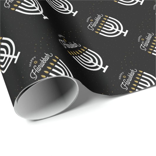 Gelukkige Chanoeka Manora en ster van David Cadeaupapier (Rol Hoek)