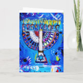 Gelukkige Chanoeka! Menorah Feestdagen Kaart (Achterkant)