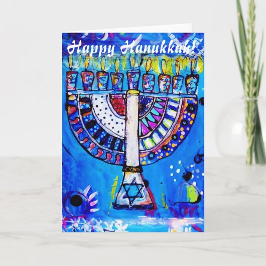 Gelukkige Chanoeka! Menorah Feestdagen Kaart (Voorkant)