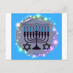 Gelukkige Chanoeka / Menorah Feestdagenkaart