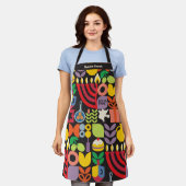 Gelukkige Chanoeka Menorah Latkes & Sterren Schort (Gedragen)