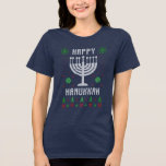 Gelukkige Chanoeka Menorah Lelijke trui Tri-Blend Shirt<br><div class="desc">Dit feestdagen ontwerp bevat de tekst "Happy Chanoeka" met een eenhoorn dabs geaccentueerd met sneeuwvlokken en dennenbomen in een lelijke sweaterstijl. Perfect voor Chanoeka Lelijke Sweater feesten. #hanukkah #feestdagen #seasonal #festive #modern #trendy #mode #fashionable #style #stylish #design #designer #trendy #trending #menorah #gym #fitness #game #jewish #fun #uglysweater #sweater #winter #clothing...</div>