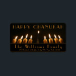 Gelukkige Chanoeka Menorah licht negen brandende k Etiket<br><div class="desc">Happy Chanukah Menorah Light Nine Burning Candles Photography Elegante Adresetiketten voor Chanukah Hanukkah Festival of Lights Mail of Cadeauverpakking voor uw ideeën,  Voeg naam en adres toe of wijzig of verwijder de tekst</div>
