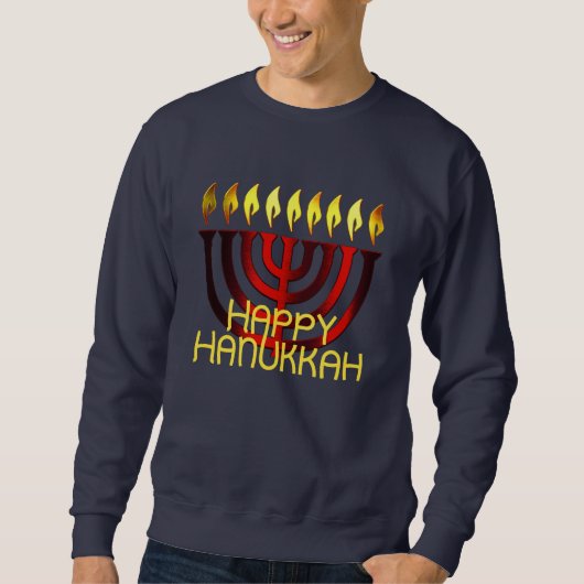 Gelukkige Chanoeka Menorah Rood Trui (Voorkant)