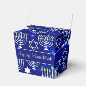 Gelukkige Chanoeka Menorah Take-Out Bedankdoosjes (Voorkant Zijde)