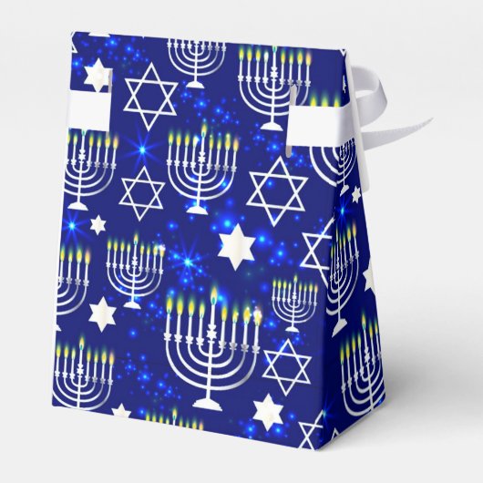 Gelukkige Chanoeka Menorah Tent Bedankdoosjes (Achterkant)