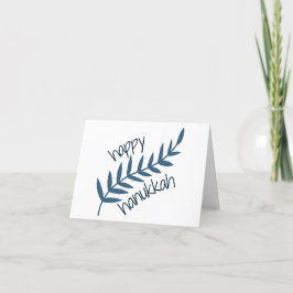 Gelukkige Chanoeka (met Blauwe Bladeren) Bedankkaart