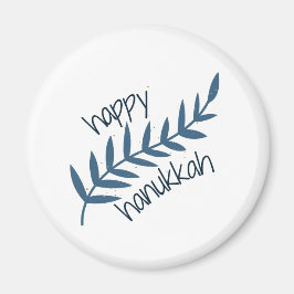 Gelukkige Chanoeka (met Blauwe Bladeren) Magneet