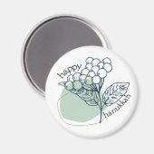 Gelukkige Chanoeka (met getekende bessen) Magneet (Voorkant / Achterkant)