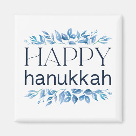 Gelukkige Chanoeka (met Winter Watergekleurde Bloe Magneet
