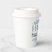 Gelukkige Chanoeka (met Winter Watergekleurde Bloe Papieren Bekers (Rechts)