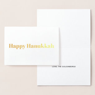 Gelukkige Chanoeka moderne typografie minimalistis Folie Kaarten