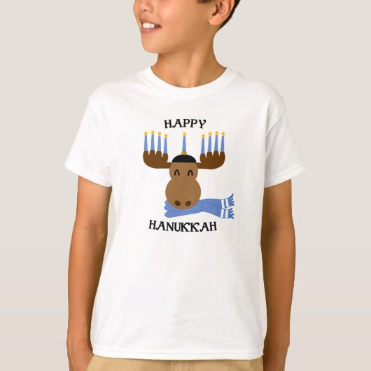 Gelukkige Chanoeka Moose Menorah T-shirt (Voorkant)
