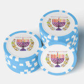 Gelukkige Chanoeka Poker Chips (Opstapeling)
