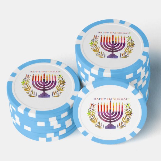 Gelukkige Chanoeka Poker Chips (Opstapeling)