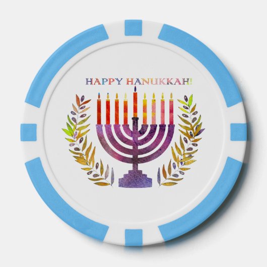 Gelukkige Chanoeka Poker Chips (Voorkant)