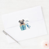 Gelukkige Chanoeka Pug Sticker (Envelop)