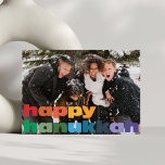 Gelukkige Chanoeka Rainbow Typografie Foto Overlay Feestdagenkaart<br><div class="desc">Happy Chanoeka Regenboog Typografie Foto Overlay Vakantie Kaart</div>