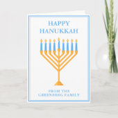 Gelukkige Chanoeka Schattigee  Menorah Feestdagen Kaart (Voorkant)