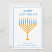 Gelukkige Chanoeka Schattigee Menorah Feestdagenkaart (Voorkant)
