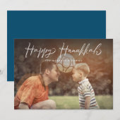 Gelukkige Chanoeka Script Foto Vakantie Aankondiging (Voorkant / Achterkant)