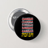 Gelukkige Chanoeka Spelling Chanoeka Hebreeuws Joo Ronde Button 5,7 Cm (Voorkant /achterkant)