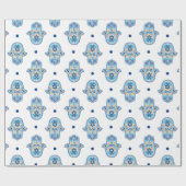 Gelukkige Chanoeka Star van David Hamsa Hand Wit B Cadeaupapier (Vlak)