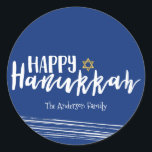 Gelukkige Chanoeka Star van David Sticker Gift Lab<br><div class="desc">Schattige en stijlvol Happy Chanoeka Star of David Sticker Gift Label is ideaal voor uw vakantie cadeau geven behoeften. Er zijn andere producten die overeenkomen met dit ontwerp.</div>