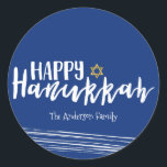 Gelukkige Chanoeka Star van David Sticker Gift Lab<br><div class="desc">Schattige en stijlvol Happy Chanoeka Star of David Sticker Gift Label is ideaal voor uw vakantie cadeau geven behoeften. Er zijn andere producten die overeenkomen met dit ontwerp.</div>