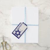 Gelukkige Chanoeka ster van David Blue Cadeaulabel (Met Touw)