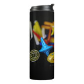 Gelukkige Chanoeka, Ster van David munt, menorah k Thermosbeker (Gedraaid links)