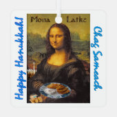 Gelukkige Chanoeka van Mona Latke Metalen Ornament (Achterkant)