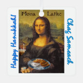 Gelukkige Chanoeka van Mona Latke Metalen Ornament (Voorkant)