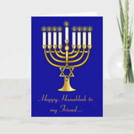 Gelukkige Chanoeka Vriend met Menorah Feestdagen Kaart