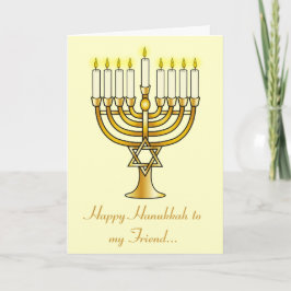 Gelukkige Chanoeka Vriend met Menorah Feestdagen Kaart