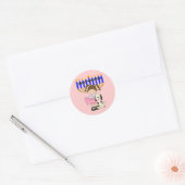 Gelukkige Chanoeka Vrienden Ronde Sticker (Envelop)