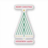 Gelukkige Chanoeka, Vrolijk Kerstfeest Sticker (Voorkant)