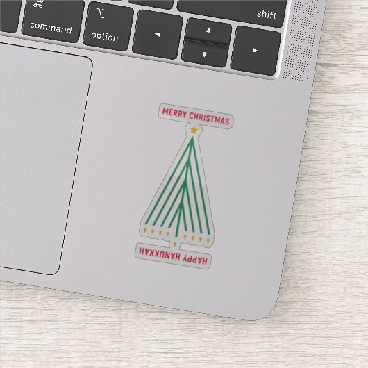 Gelukkige Chanoeka, Vrolijk Kerstfeest Sticker (Detail)