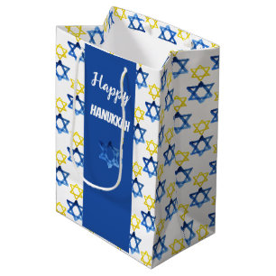 Gelukkige Chanoeka Waterverf David Stars Medium Cadeauzakje