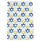 Gelukkige Chanoeka Waterverf David Stars Medium Cadeauzakje (Achterkant)