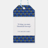 Gelukkige Chanoeka Waterverf Sterren van David Cadeaulabel (Achterkant)