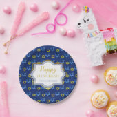 Gelukkige Chanoeka Waterverf Sterren van David Papieren Bordje (Feest)