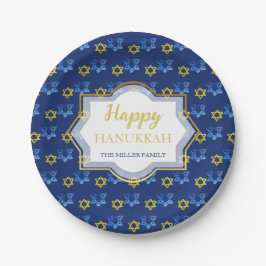 Gelukkige Chanoeka Waterverf Sterren van David Papieren Bordje