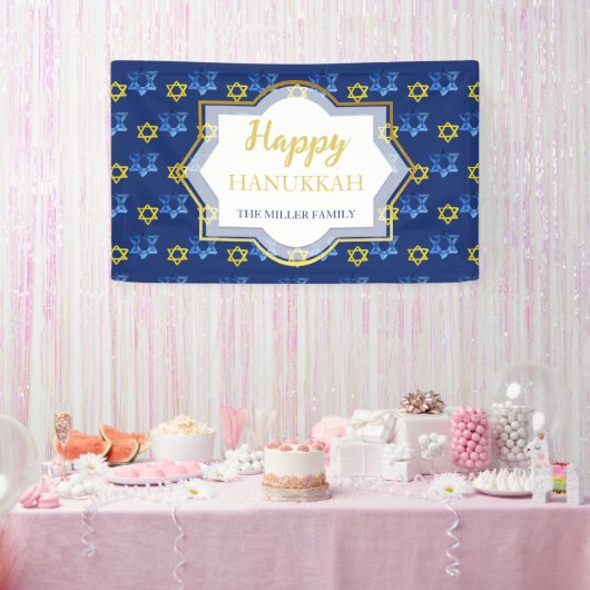 Gelukkige Chanoeka Waterverf Sterren van David Spandoek (Feest)