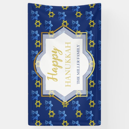 Gelukkige Chanoeka Waterverf Sterren van David Spandoek (Verticaal)