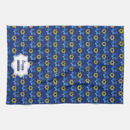 Gelukkige Chanoeka Waterverf Sterren van David Theedoek