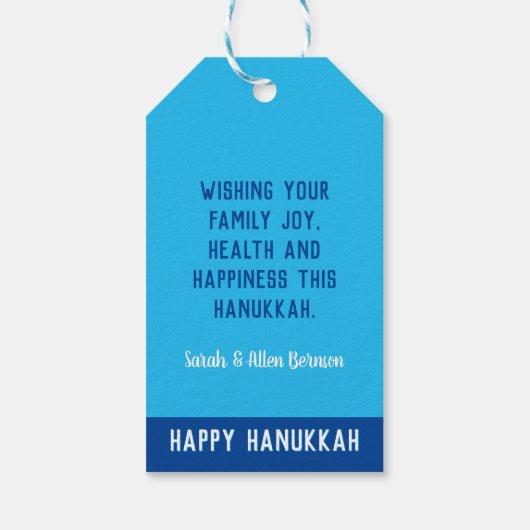 Gelukkige Chanoeka wenst LIEFDE licht lachen Funky Cadeaulabel (Achterkant)